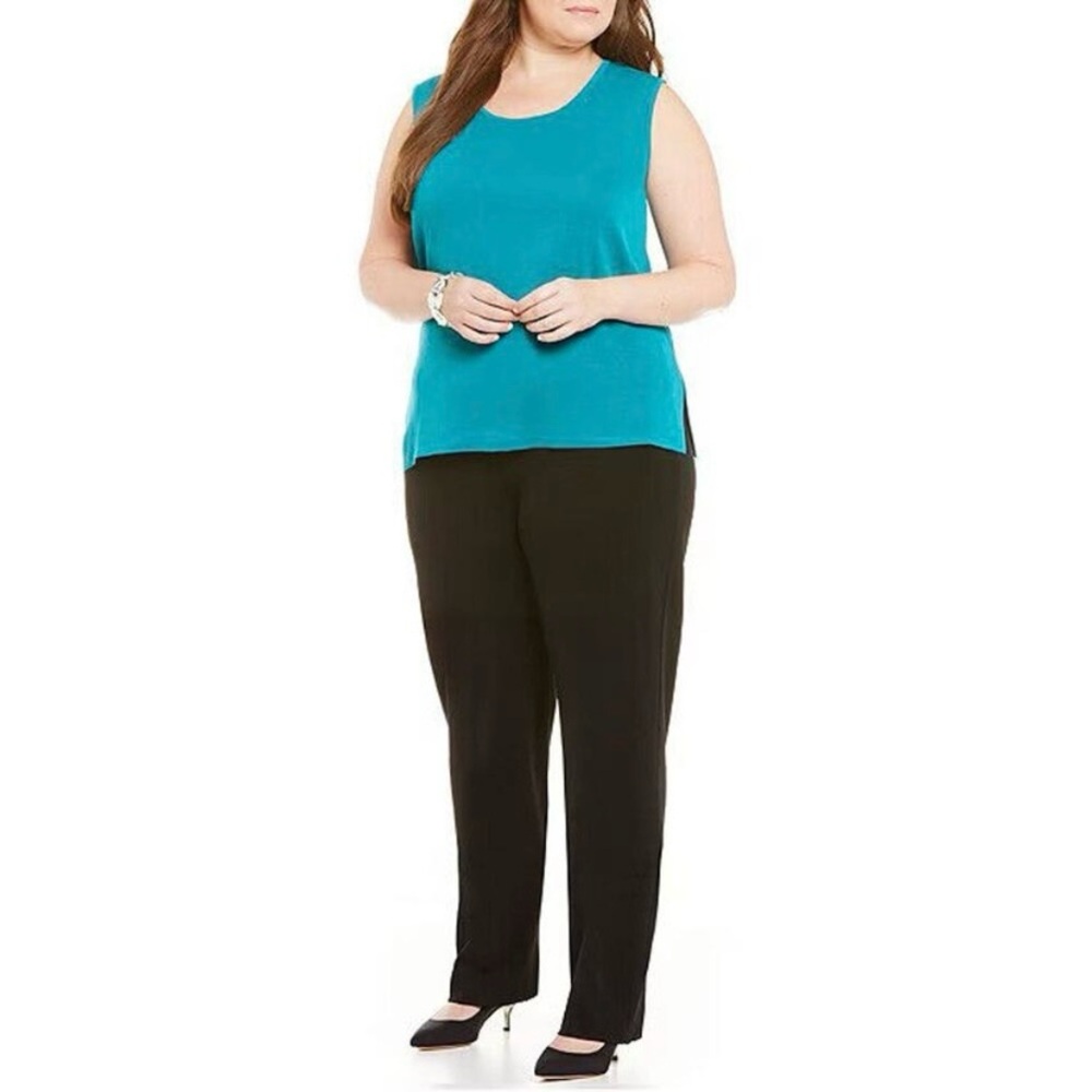 Ming Wang High Rise Pull On Dress Pants Size XL Acrylic Knit Stretch Black